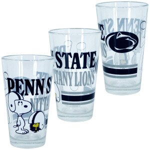 pint glass with Snoopy & Woodstock, Penn State Nittany Lions